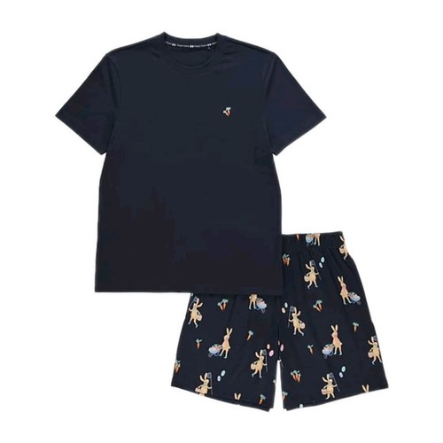Men navy short pyjamas - men's, set