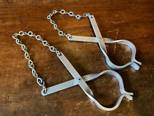 Vintage Hardy Alloy Wader Hangers with chains - practical to use or collection 