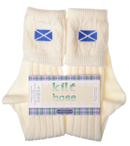 Saltire embroidered kilt hose - embroidered,