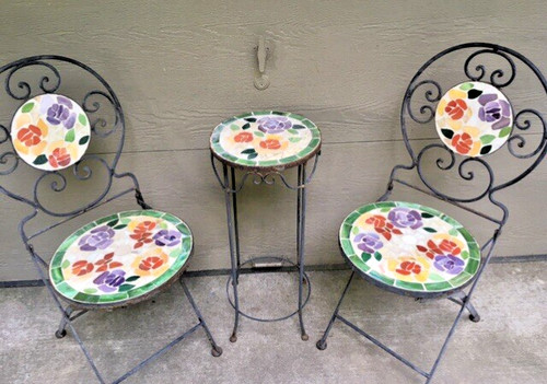 Vintage wrought iron folding - wrought,