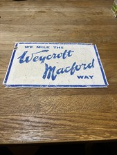 Vintage Milk “weycroft macford” Advertising sign aluminium 