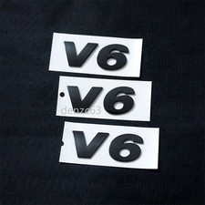 3x Glossy V6 Black Plastic
