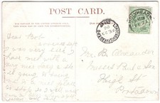 WALES - ANGLESEY 1906 LONDON - HOLYHEAD T.P.O. DAY UP CDS ON L. & N.W.R. PPC