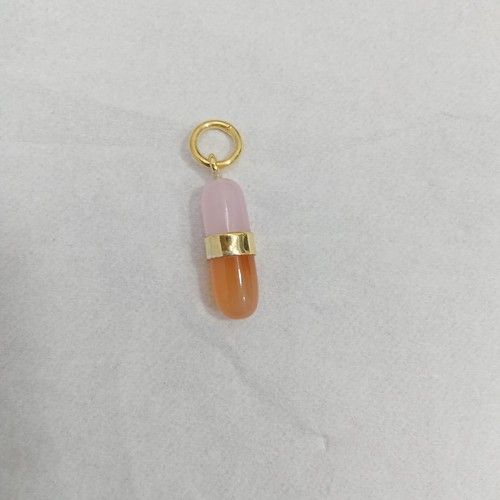 Gemstone pill capsule charm - capsule,