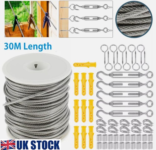 30m wire rope - kit, stainless