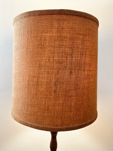 Vintage mcm burlap - vintage, lamp