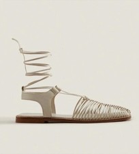 ZARA White Leather Strappy