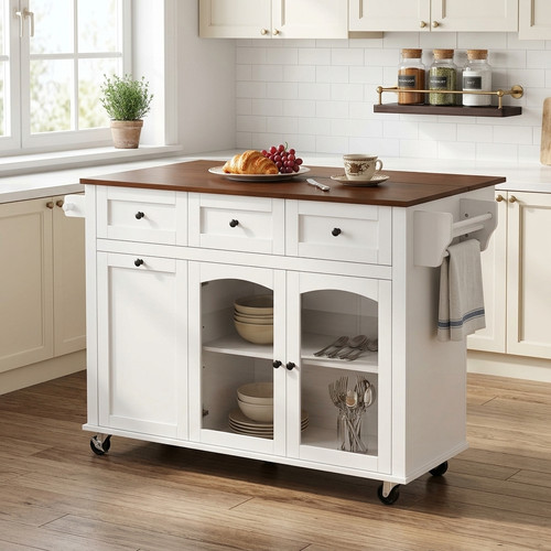 Mobile kitchen island - 54.2'',