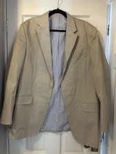 Peter Christian Men's Beige/Cream Cotton Blazer Jacket Size 42L