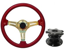 Red Gold TS Steering Wheel + Quick Release boss 42BK for SUZUKI