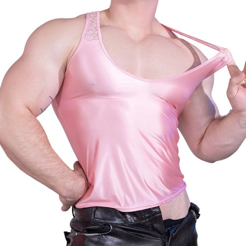 Mens shiny tank gym - shiny,