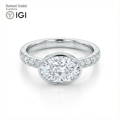 Oval diamond engagement ring - diamond,