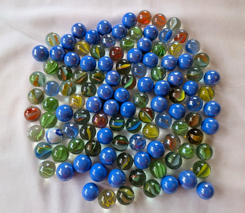 Mixed lot glass toy marbles - mixed,