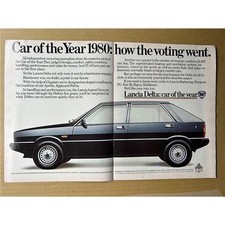 LANCIA DELTA POSTER SIZED original press advert from 1980 (folded with staple ho