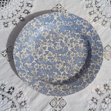 Vintage Style Burleigh Burgess Blue & White Chintz China Dinner Plate 