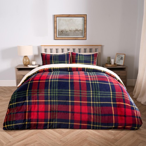 Tartan fleece duvet cover - tartan,