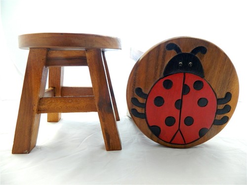 Childs childrens wooden stool - childrens,