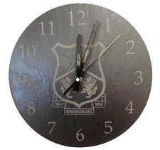 Wrexham AFC Natuaral Slate Wall Clock, Licensed Merchandise to Handy Stamps