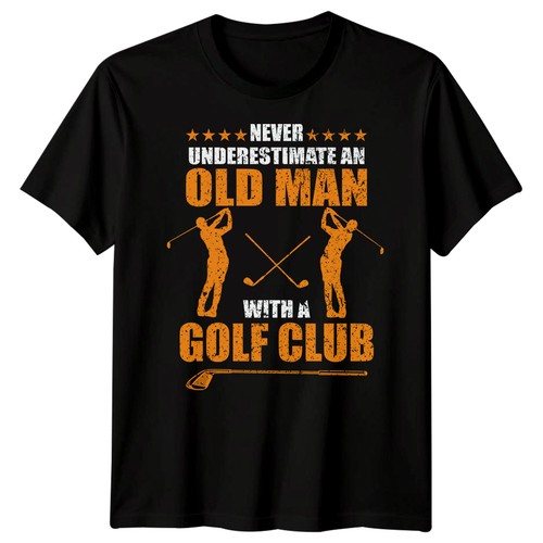 Old man with golf - man,
