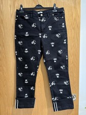 Erdem Nathaniel Embroidered Jeans Size 16 Uk, Black/white. Great Condition