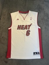 White/red Miami Heat LeBron James NBA Jersey Size Medium