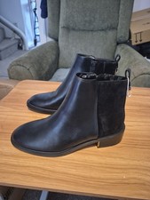 Marks and Spencer Black Leather Chelsea Boots UK size 4 New No Tags