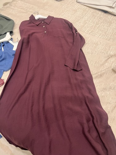 Burgundy modest dress - burgundy,