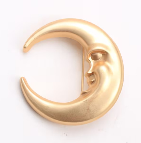 Celestial crescent moon brooch - celestial,