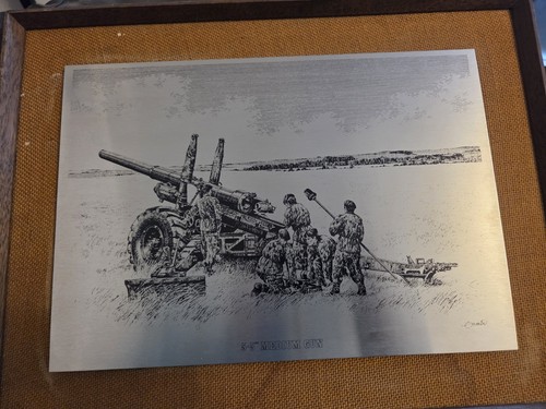 Framed etched metal - metal, wall
