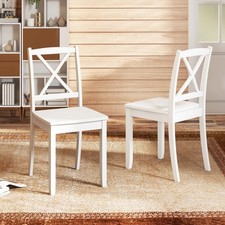 Wood Dining Chair Set of 2 w/