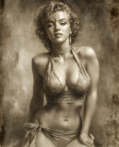 Sepia marilyn monroe gold - sepia,