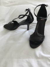  Faith Black T-bar Shoes