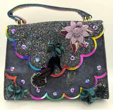 Irregular Choice Black Glitter Seahorse Bag