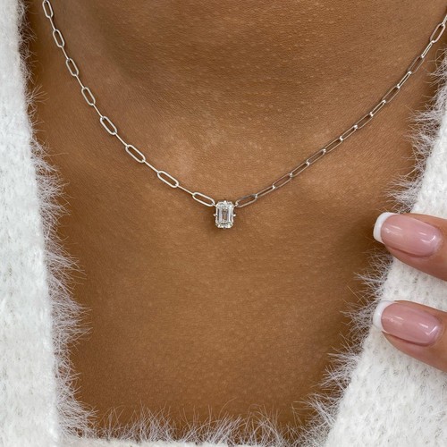 1ct emerald pendant necklace - pendant,