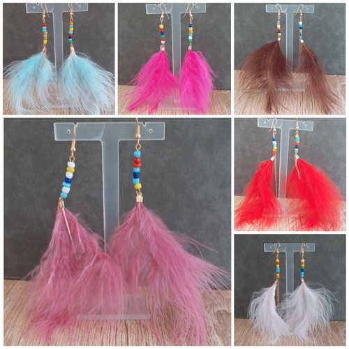 Feather earrings with - feather,