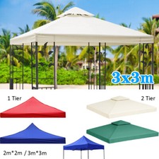 2x2m 3x3M Garden Gazebo Top Cover Canopy Replacement Pavilion Roof 1 Tier/2 Tier