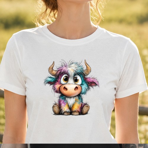 Rainbow highland cow - rainbow,