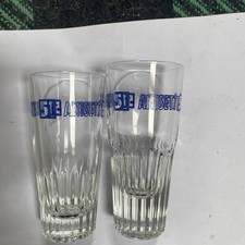 2 X Pastis 51 Tall Ribbed Heavy Base glass. aperitif Pernod, Ricard
