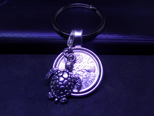 Lucky sixpence keyring sea - sixpence,