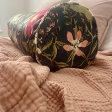 Large Bolster Cushion Clarke And Clarke Passiflora Midnight/Spice