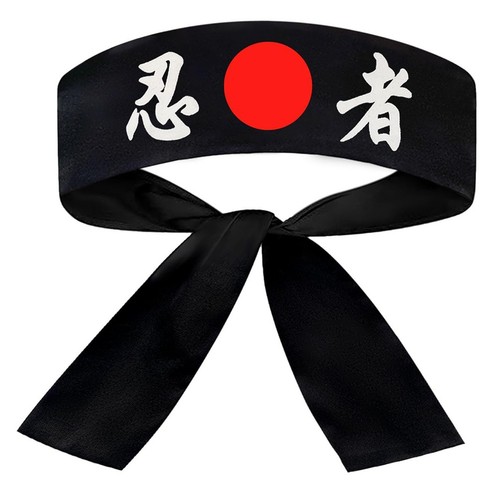 Black japanese hachimaki - black,