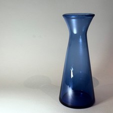 Vintage Scandinavian Cobalt Blue Glass Hyacinth Vase