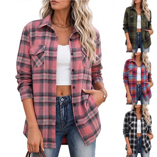 Lady loose check - loose, blouse
