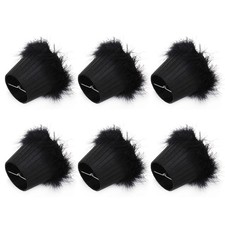 6Pcs Black Feather Cloth