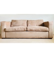 Sofa Workshop 3 Seater Sofabed in Sandy Peach Cotton Moleskin Fabric. Length 2m 