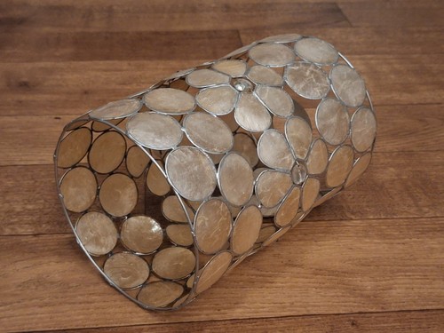 Vintage capiz shell - shell, lamp