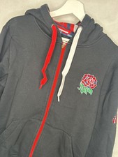 Canterbury Hoodie Mens Large Black England Rugby Rose Full Zip Sweatshirt Uglies