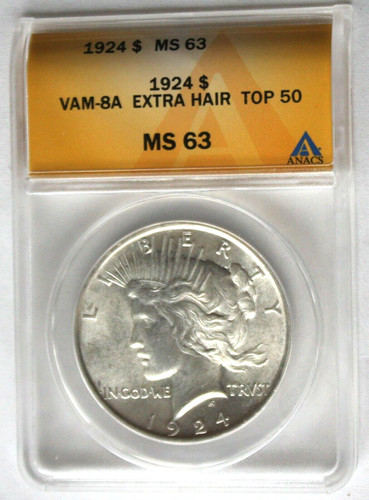 1924p anacs ms63 - v8a, dbld