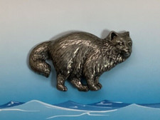 Birman Cat Silver Pewter Pin