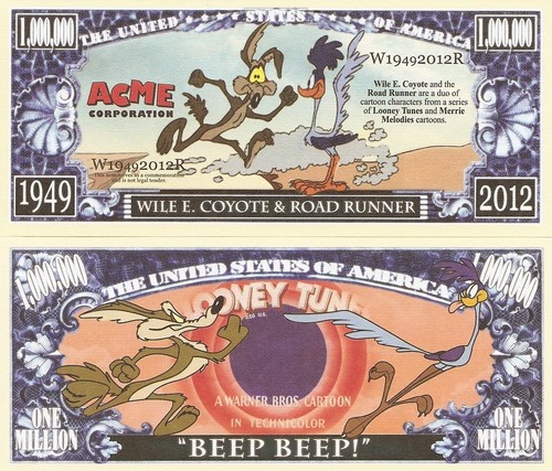 Wile coyote and road - e,